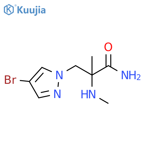 3-(4-bromo-1H-pyrazol-1-yl)-2-methyl-2-(methylamino)propanamide structure