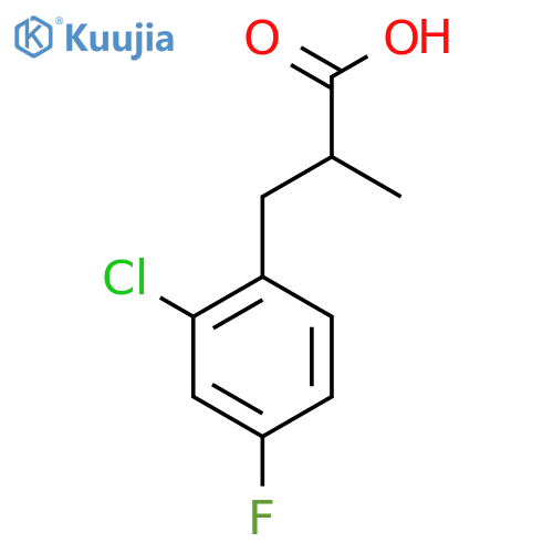 3-(2-chloro-4-fluorophenyl)-2-methylpropanoic acid structure