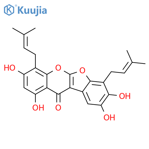 11H-Benzofuro[2,3-b][1]benzopyran-11-one,1,3,8,9-tetrahydroxy-4,7-bis(3-methyl-2-buten-1-yl)- structure