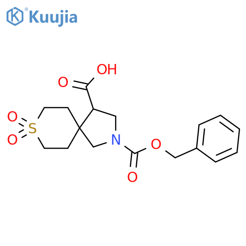 2-(benzyloxy)carbonyl-8,8-dioxo-8lambda6-thia-2-azaspiro4.5decane-4-carboxylic acid structure
