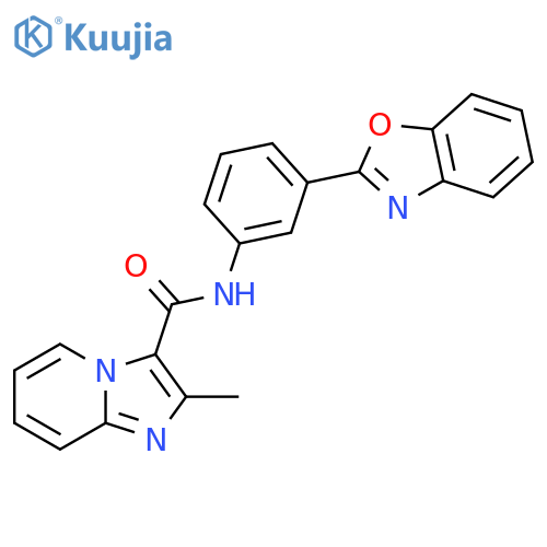 N-[3-(1,3-benzoxazol-2-yl)phenyl]-2-methylimidazo[1,2-a]pyridine-3-carboxamide structure