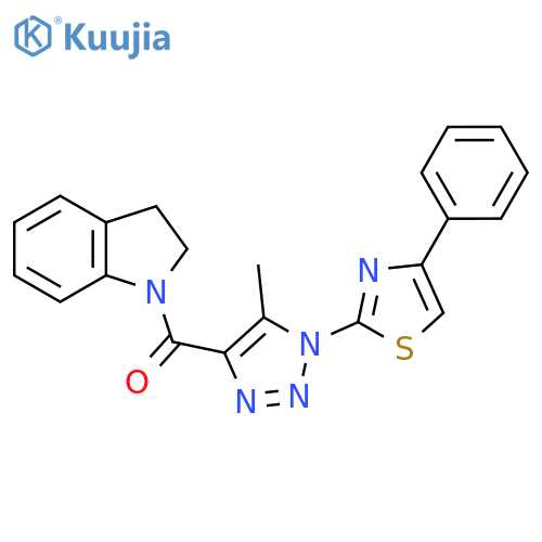 1-5-methyl-1-(4-phenyl-1,3-thiazol-2-yl)-1H-1,2,3-triazole-4-carbonyl-2,3-dihydro-1H-indole structure