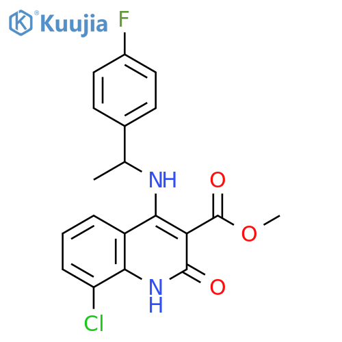 methyl 8-chloro-4-{[1-(4-fluorophenyl)ethyl]amino}-2-oxo-1,2-dihydroquinoline-3-carboxylate structure
