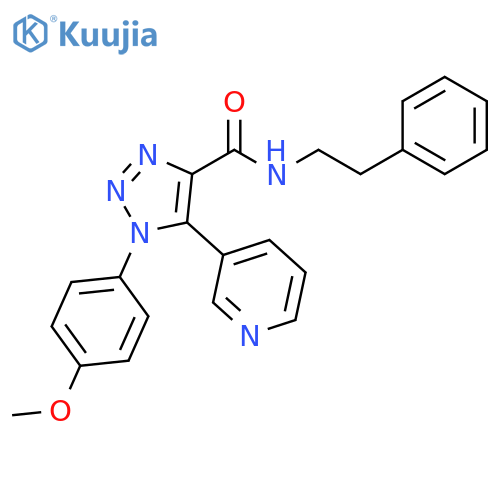 1-(4-methoxyphenyl)-N-(2-phenylethyl)-5-(pyridin-3-yl)-1H-1,2,3-triazole-4-carboxamide structure
