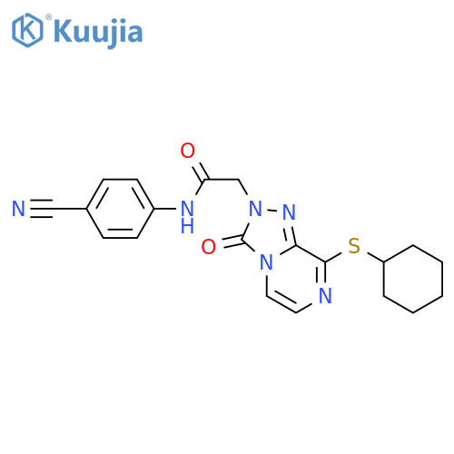 N-(4-cyanophenyl)-2-8-(cyclohexylsulfanyl)-3-oxo-2H,3H-1,2,4triazolo4,3-apyrazin-2-ylacetamide structure