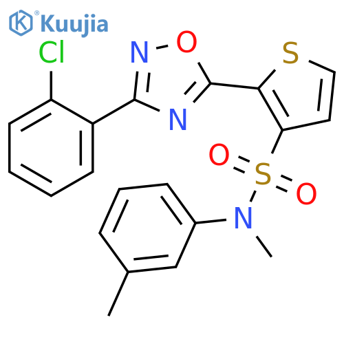 2-[3-(2-chlorophenyl)-1,2,4-oxadiazol-5-yl]-N-methyl-N-(3-methylphenyl)thiophene-3-sulfonamide structure