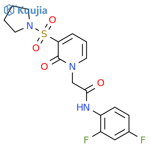 N-(2,4-difluorophenyl)-2-2-oxo-3-(pyrrolidine-1-sulfonyl)-1,2-dihydropyridin-1-ylacetamide structure