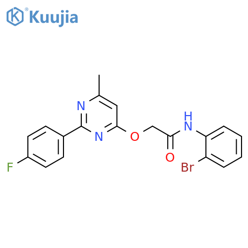 N-(2-bromophenyl)-2-{[2-(4-fluorophenyl)-6-methylpyrimidin-4-yl]oxy}acetamide structure