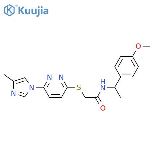 N-1-(4-methoxyphenyl)ethyl-2-{6-(4-methyl-1H-imidazol-1-yl)pyridazin-3-ylsulfanyl}acetamide structure