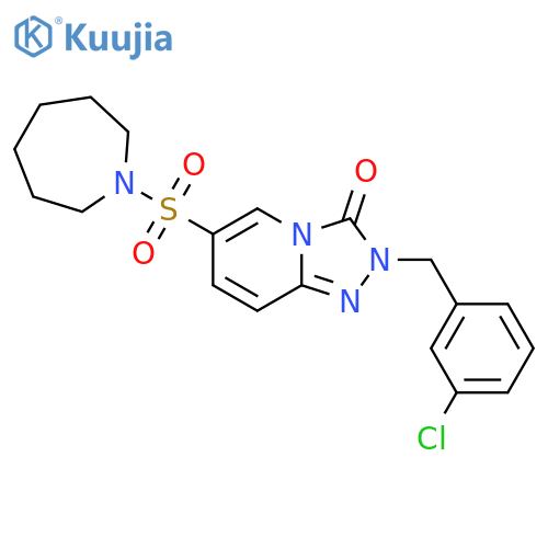 6-(azepane-1-sulfonyl)-2-(3-chlorophenyl)methyl-2H,3H-1,2,4triazolo4,3-apyridin-3-one structure