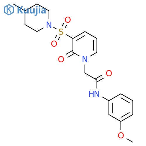 N-(3-methoxyphenyl)-2-{3-(4-methylpiperidin-1-yl)sulfonyl-2-oxo-1,2-dihydropyridin-1-yl}acetamide structure