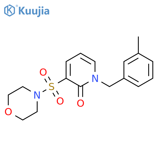 1-[(3-methylphenyl)methyl]-3-(morpholine-4-sulfonyl)-1,2-dihydropyridin-2-one structure
