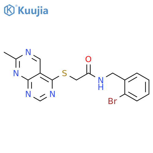 N-[(2-bromophenyl)methyl]-2-({7-methylpyrimido[4,5-d][1,3]diazin-4-yl}sulfanyl)acetamide structure