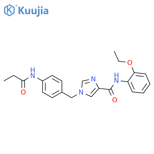 N-(2-ethoxyphenyl)-1-[(4-propanamidophenyl)methyl]-1H-imidazole-4-carboxamide structure