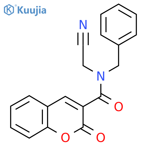 N-benzyl-N-(cyanomethyl)-2-oxo-2H-chromene-3-carboxamide structure