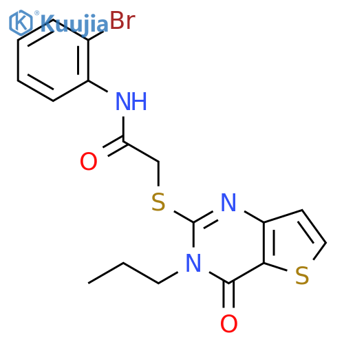 N-(2-bromophenyl)-2-({4-oxo-3-propyl-3H,4H-thieno[3,2-d]pyrimidin-2-yl}sulfanyl)acetamide structure