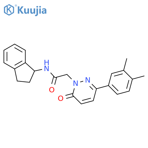 N-(2,3-dihydro-1H-inden-1-yl)-2-[3-(3,4-dimethylphenyl)-6-oxo-1,6-dihydropyridazin-1-yl]acetamide structure