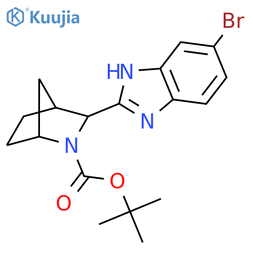 tert-butyl (1R,3S,4S)-3-(6-bromo-1H-1,3-benzodiazol-2-yl)-2-azabicyclo[2.2.1]heptane-2-carboxylate structure