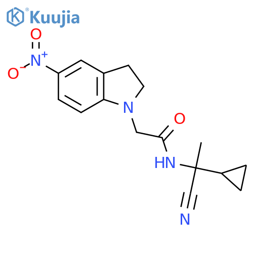 N-(1-cyano-1-cyclopropylethyl)-2-(5-nitro-2,3-dihydro-1H-indol-1-yl)acetamide structure