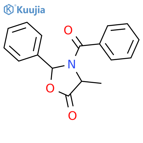 3-Benzoyl-4-methyl-2-phenyl-5-oxazolidinone structure