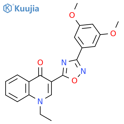 3-[3-(3,5-dimethoxyphenyl)-1,2,4-oxadiazol-5-yl]-1-ethyl-1,4-dihydroquinolin-4-one structure