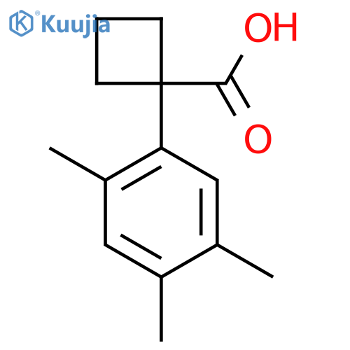 1-(2,4,5-trimethylphenyl)cyclobutane-1-carboxylic acid structure