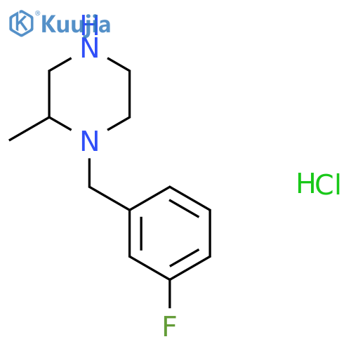 1-(3-Fluoro-benzyl)-2-methyl-piperazine hydrochloride structure