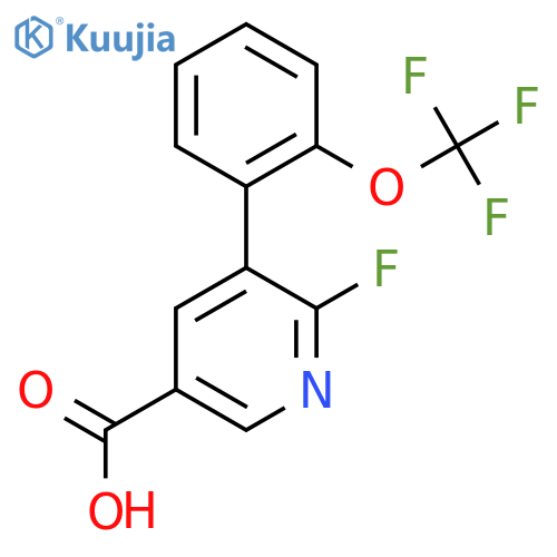 6-Fluoro-5-(2-(trifluoromethoxy)phenyl)nicotinic acid structure
