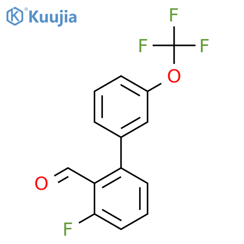 3-Fluoro-3'-(trifluoromethoxy)biphenyl-2-carboxaldehyde structure