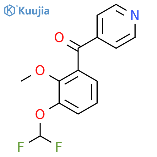 4-(3-(Difluoromethoxy)-2-methoxybenzoyl)pyridine structure