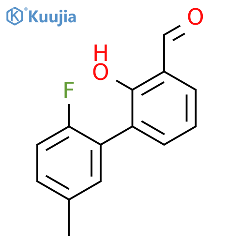 6-(2-Fluoro-5-methylphenyl)-2-formylphenol structure