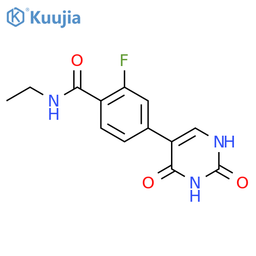 (2,4)-Dihydroxy-5-[4-(ethylcarbamoyl)-3-fluorophenyl]pyrimidine structure