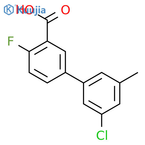 5-(3-Chloro-5-methylphenyl)-2-fluorobenzoic acid structure