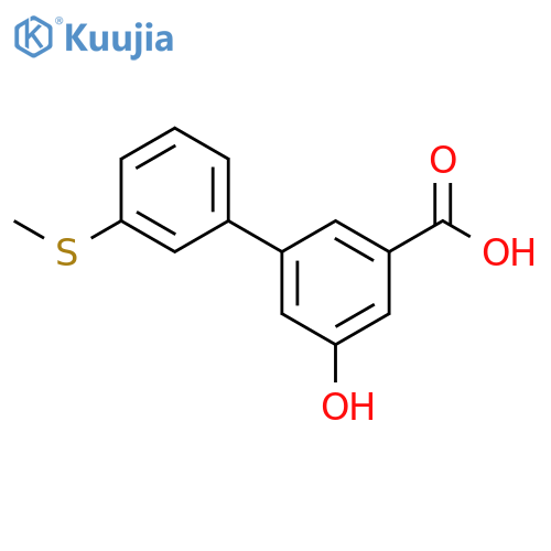 3-Hydroxy-5-(3-methylsulfanylphenyl)benzoic acid structure
