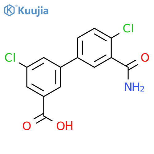 3-(3-Carbamoyl-4-chlorophenyl)-5-chlorobenzoic acid structure