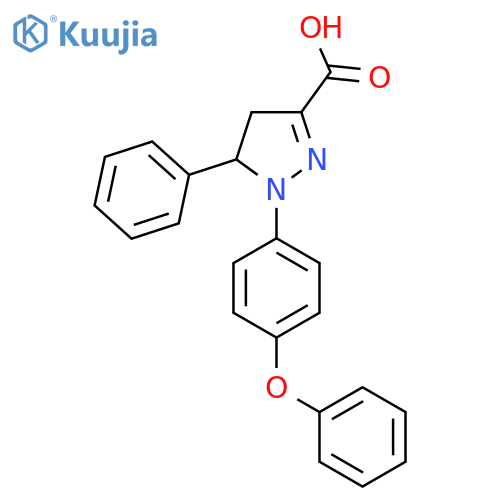 1-(4-Phenoxyphenyl)-5-phenyl-4,5-dihydro-1H-pyrazole-3-carboxylic acid structure