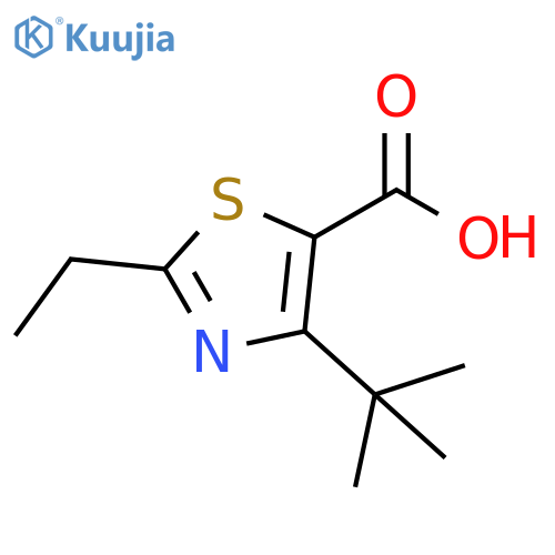 4-(1,1-Dimethylethyl)-2-ethyl-5-thiazolecarboxylic acid structure