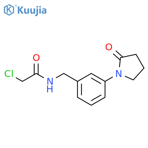 2-chloro-N-{3-(2-oxopyrrolidin-1-yl)phenylmethyl}acetamide structure