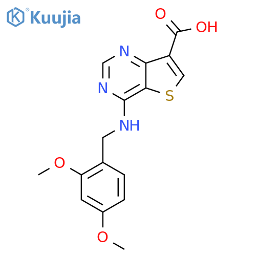 4-(2,4-Dimethoxybenzylamino)thieno[3,2-d]pyrimidine-7-carboxylic acid structure