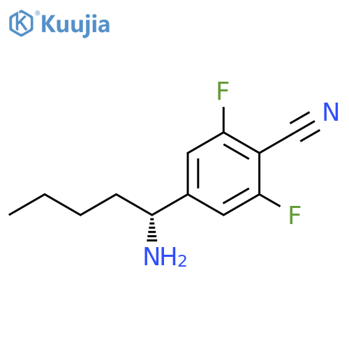 Benzonitrile, 4-[(1R)-1-aminopentyl]-2,6-difluoro- structure