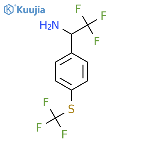 2,2,2-trifluoro-1-{4-(trifluoromethyl)sulfanylphenyl}ethan-1-amine structure
