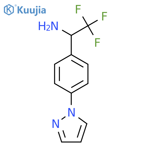 2,2,2-trifluoro-1-4-(1H-pyrazol-1-yl)phenylethan-1-amine structure