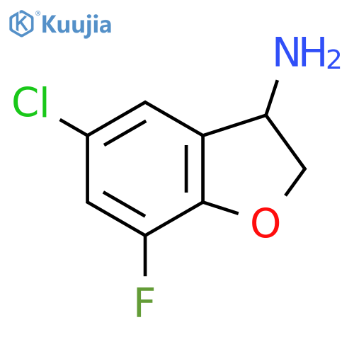 3-Benzofuranamine, 5-chloro-7-fluoro-2,3-dihydro- structure