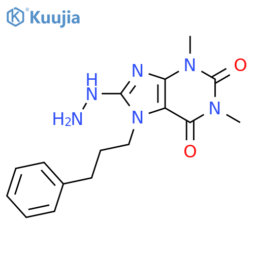 8-Hydrazino-1,3-dimethyl-7-(3-phenyl-propyl)-3,7-dihydro-purine-2,6-dione structure