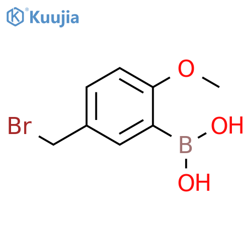 5-(bromomethyl)-2-methoxyphenylboronic acid structure