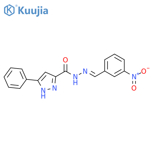 N'-(1E)-(3-nitrophenyl)methylidene-3-phenyl-1H-pyrazole-5-carbohydrazide structure