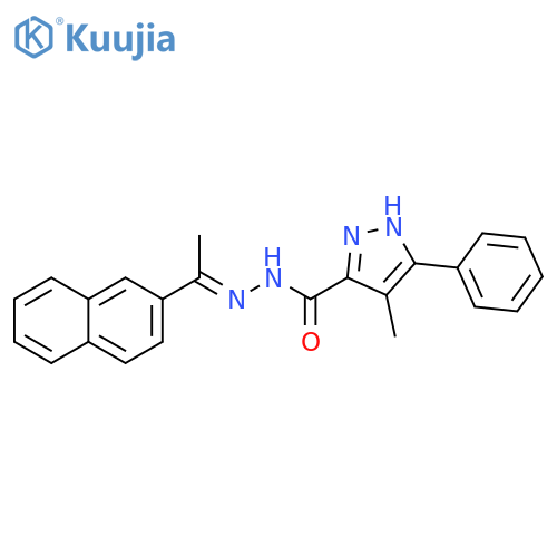 4-methyl-N'-(1E)-1-(naphthalen-2-yl)ethylidene-3-phenyl-1H-pyrazole-5-carbohydrazide structure