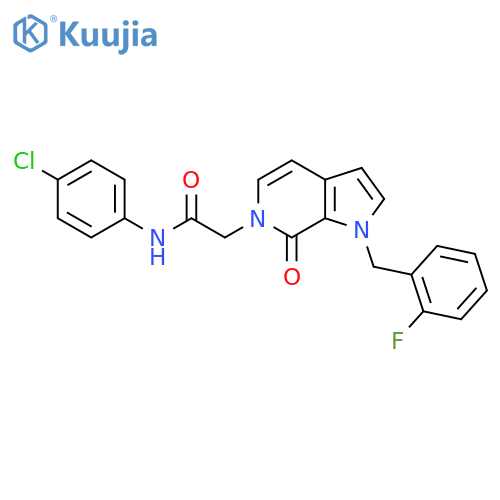 N-(4-chlorophenyl)-2-{1-(2-fluorophenyl)methyl-7-oxo-1H,6H,7H-pyrrolo2,3-cpyridin-6-yl}acetamide structure