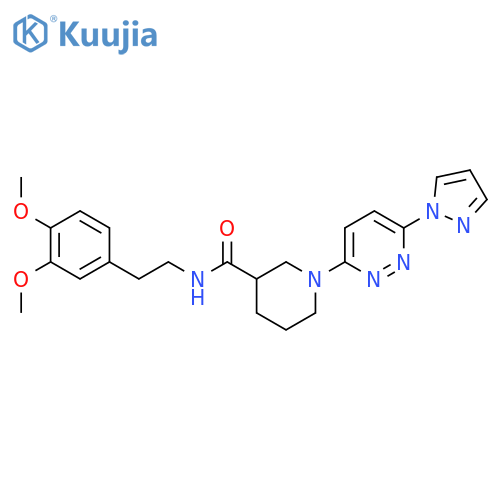 N-2-(3,4-dimethoxyphenyl)ethyl-1-6-(1H-pyrazol-1-yl)pyridazin-3-ylpiperidine-3-carboxamide structure