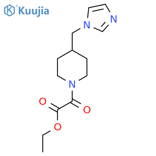 ethyl 2-{4-[(1H-imidazol-1-yl)methyl]piperidin-1-yl}-2-oxoacetate structure